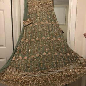 Brand New Indian/Pakistani Bridal Dress in Dark Pistachio color